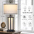 27" Tall Farmhouse Rustic Bedside Lamps with Frosted Glass Night Light for Bedroom Nightstand,  Set of 2,Black