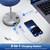 Blue Touch Lamps for Nightstand Set of 2 - Bedside Table Lamp for Bedroom with Dual USB Ports & AC Outlet