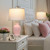 23" Ceramic Table Lamps Set of 2,  Elegant Bedroom Lamps for Nightstand Dining Room Desk Side End Table Home Decor, Pink