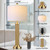 28" Tall Modern Table Lamps Set of 2,  3 Way Touch Metal Bedside Lamps for Bedroom, Gold Nightstand Lamps for Living Room