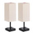 aooshine Fully Dimmable Nightstand Lamps Set of 2 - Table Bedside Lamp with USB C+A Charging Ports & 2 AC Outlets