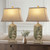 WIHTU 25" Vintage Table Lamps, Set of 2, Farmhouse Resin Table Lamp for Living Room Bedroom Nightstands, Rotary Switch, Carved Leaf(2 Bulbs Included)