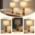 KIVDITZO 27.5" Rustic Living Room Table Lamps Set of 2 with Night Light, Bedside Lamp with Linen Shade for Office Bedroom Nightstand(Bulb Included)