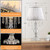Set of 2 with Ruched Fabric Lampshade, Elegant Plug-in Chandelier Nightstand Lamp for Living Room Girls Room, W 12.6" X H 22.8"