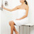White Padded Cushion Folding Wall Mount Bench