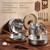 CAROTE 19pcs Stainless Steel Cookware Set with Detachable Handle