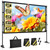 120 inch Outdoor Projector Screen with Stand, Portable Projector Screen Outdoor with Sand Bag for Backyard