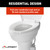 Toilet with Elongated Ceramic Bowl, 18" Standard Profile