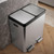 -Liter Stainless Steel Dual-Bin Step Trash Can, Fingerprint