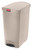Commercial Products Slim Step-On Plastic Trash Can, 24 Gallon, Beige, Hands-Free Garbage Can
