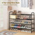 LINZINAR Shoe Rack Long 4 Tier Shoe Storage Organizer Metal Wide Shoe Shelf for Closet Entryway