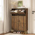 Hidden Shoe Storage Cabinet, Freestanding Shoes Rack Organizer for Entryway, Walnut