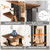 HOOBRO 8 Tiers Vertical Shoe Rack, Wooden Shoe Storage Organizer with Hooks, Narrow Shoe Tower for 8 Pairs, Space Saving