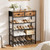 Shoe Rack for Entryway, 5 Tier Shoe Organizer with 2 Non-woven Drawers, Metal Storage Shoe Shelf for 16-20 Pairs of Shoes
