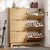 HUANLEGO Shoe Cabinet Storage for Entryway with 6 Flip Drawers, Fluted Narrow Shoe Organizer with Wooden Legs