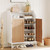 Patikuin Shoe Storage Cabinet for Entryway, 5-Tier White Shoes Cabinet w/Doors and 3 Adjustable Shelves, 41" Tall Wood Shoe Rack for Closet,