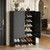 45'' Shoe Storage Cabinet, 6-Tier Tall Shoe Rack Holds Up to 30 Pairs, Wood Entryway Organizer Cabinet with Curved Design