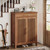 5-Tier Shoe Storage Cabinet with Louvered Doors and Drawer, Freestanding Wooden Shoe Rack Organizer with Adjustable Shelves for Entryway