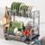 romision 2 Tier Compact Stainless Steel Dish Drainers Drying Rack for Kitchen Counter