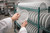 W24'' x L36'' x H74'' Stationary, 1 1/4" Slots Commercial Green Epoxy Drying Rack