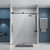 Frameless Shower Door, 56-60" W x 75" H Glass Shower Doors, 5/16"(8mm)