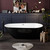 59 Inch Freestanding Bathtub, Acrylic Deep Soaking Tub, Chrome Overflow and Drain