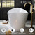Freestanding Bathtub, Acrylic Soaking Tub with Brushed Nickel Drain & Overflow