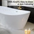 Freestanding Bathtub, Acrylic Soaking Tub with Brushed Nickel Drain & Overflow