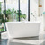 67 Inch Acrylic Freestanding Bathtub, Modern Soaking Tub, Deep Upright Bath
