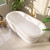 61" Freestanding Bathtubs, Acrylic Soaking Tubs for Adult, Integrated Overflow
