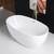 Freestanding White Acylic Soaking Bathtub with Brushed Gold