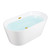 Bathtub Contemporary Soaking White Tub with Brushed Gold Overflow