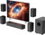 Compact Smart TV Sound Bars Home Theater w/4 Wired Speakers, Clear Voice & Deep Bass, 5.25'' Wired Subwoofer Soundbar Easy Setup