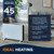 portable electric heater is freestanding/easily wall mounted. Energy Saving, quick heat distribution, timer, white,