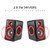 Computer Speakers, 2.0 CH PC Speakers with Surround Sound, USB Wired Laptop Speakers with Deep Bass for Desktop Computer/PC/Laptops/Smart Phone Build-in 4 Loudspeaker Diaphragm Reccazr SP2040|RED