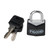 FIGODE® Small and Light Padlock with Big Keys, Black Covered Aluminum Lock, 3/4 Inch Wide, Luggage Padlocks for Suitcase, Backpack, Boxes, Laptop Bag, 12 Locks with 24 Same Keys