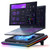llano V12 Ultra Laptop Cooling Pad with Smart Software Control, RGB Gaming Laptop Fan Cooler Stand, 5.5" Turbo Fan, Adjustable Speed, 3-Port USB 3.0 Hub, 3 Height Stands, for 15.6"-19" Laptops, Black