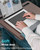 Potuopy Lap Desk - Up to 17” Laptop with Wrist Rest, Portable Handle, 2 Self-Adhesive PVC Mouse Pads, Tablet & Phone Slots, Laptop Lap Desk with Cushion (Dark Brown)