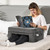VEVOR Reading Pillow for Gaming, Extra Large Lap Desk Pillow with Pockets and Cup Holder, Laptop Pillow with Memory Foam Bed Rest, Bed Pillow for Sitting Up for Gaming, Reading, Resting, Working, Grey