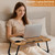 Lap Desk Foldable Laptop Table Portable Bed Tray Desk with Holders for Cup and Tablet Small Personal Lap Tables for Sofa Couch Floor Travel Beach Camping Dark Brown