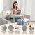 WOGAHEV Reading Pillow for Bed, Lap Desk for Laptop, Memory Foam Arm Rest Support Gaming Pillow with Cup/Phone Pocket, Laptop Lap Desk for Working, Gaming, Reading on Couch Bed Floor- Grey