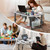 Lap Desk for Bed Adjustable Height, Foldable Bed Table with Storage Drawer, Tablet Slot & Cup Holder, Portable Laptop Stand for Bed & Sofa, Bed Desk for Adults & Kids, Light Stone Color