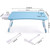Slendor Lap Desk with Tablet Slot, Foldable Laptop Table with Storage Drawer for Bed，Portable Bed Desk for Laptop, Computer Tray with Cup Holder Notebook Stand Reading Holder for Couch Floor, Blue