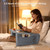 OPTIXCELL Reading Pillow for Gaming with Ergonomic Arm Rests, Wooden Lap Desk for Laptop, Support Pillow with Side Pockets for Reading, Writing, Working, Gaming on Bed, Couch or Floor (Gray, Large)