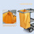 NYTFHMS Commercial Janitorial Cart with Durable Vinyl Bag - 3-Tier Rolling Housekeeping Trolley for Hotels, Hospitals & Businesses - Heavy-Duty Service Cart in Blue