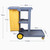 NYTFHMS Commercial Janitorial Cart with Durable Vinyl Bag - 3-Tier Rolling Housekeeping Trolley for Hotels, Hospitals & Businesses - Heavy-Duty Service Cart in Blue