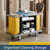 59” x 21” x 38” 3-Shelf Multifunctional Housekeeping Cart - Commercial Hotel Cart with 2 Vinyl Bags, 8 Top Compartments, Vacuum Bracket, Locking Casters for Janitorial and Room Service Use - 132 lb