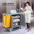 TUFFIOM Industrial Multifunctional Locking Hotel Cart, Commercial Traditional Cleaning Janitorial Room Service Housekeeping Cart, 51" H x 59" W x 20" D