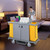TUFFIOM Industrial Multifunctional Locking Hotel Cart, Commercial Traditional Cleaning Janitorial Room Service Housekeeping Cart, 51" H x 59" W x 20" D