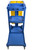 Janico 1050BL Janitor Cart Commercial Housekeeping Utility Cart with 3 Shelfs, 25 Gallon Zippered Yellow Vinyl Bag, Blue, Pack of 1